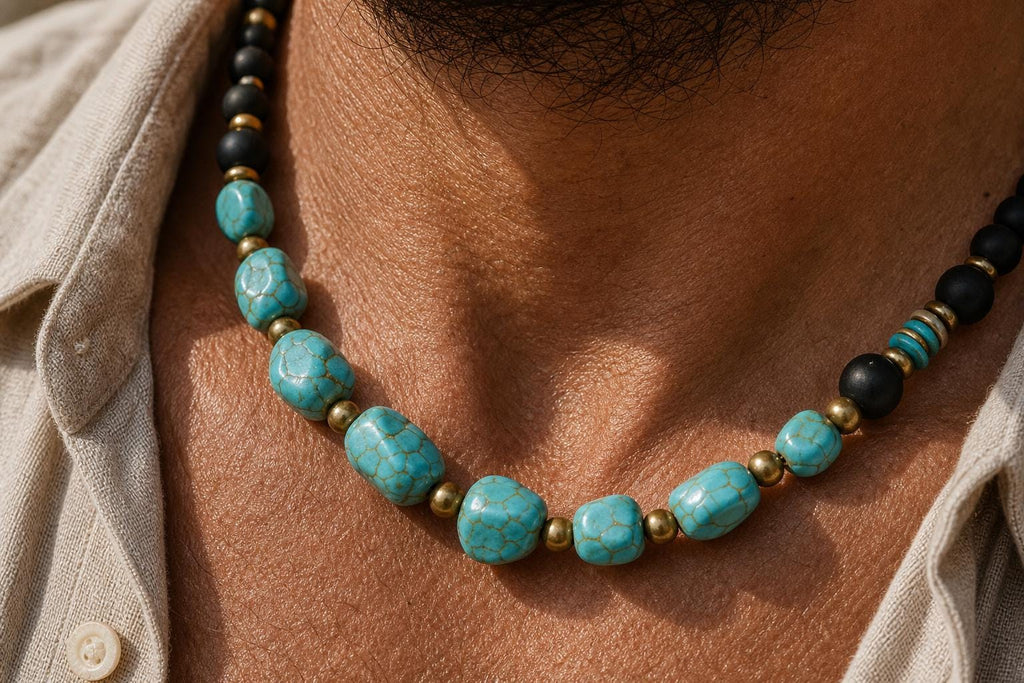 Turquoise-Style Nugget Bead Necklace