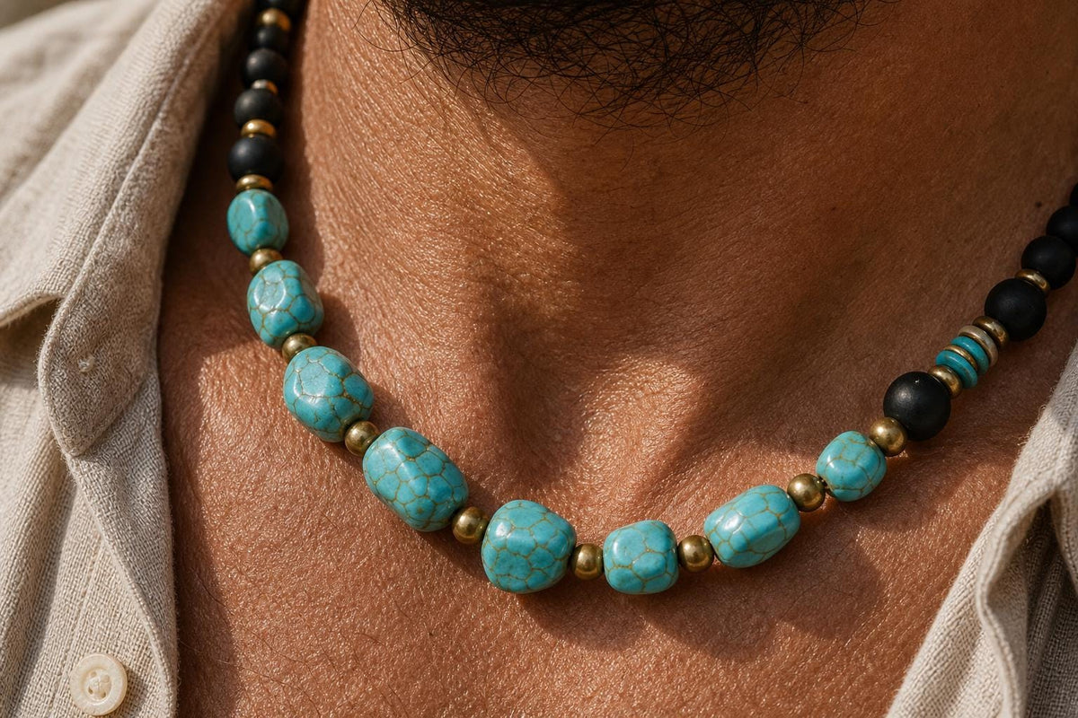 Turquoise-Style Nugget Bead Necklace