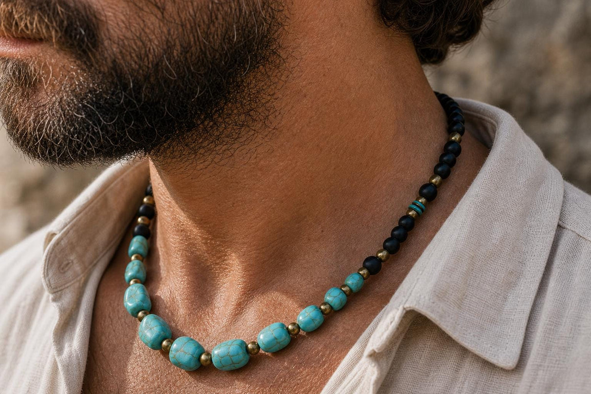 Turquoise-Style Nugget Bead Necklace