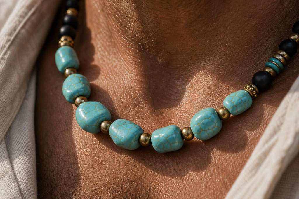 Turquoise-Style Nugget Bead Necklace