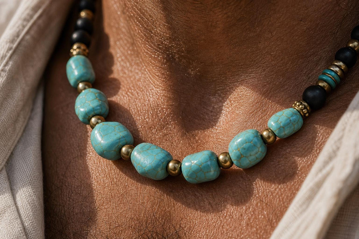 Turquoise-Style Nugget Bead Necklace