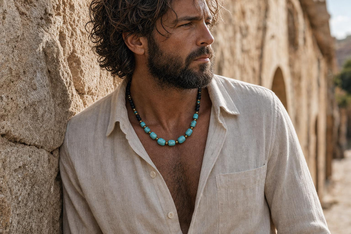 Turquoise-Style Nugget Bead Necklace