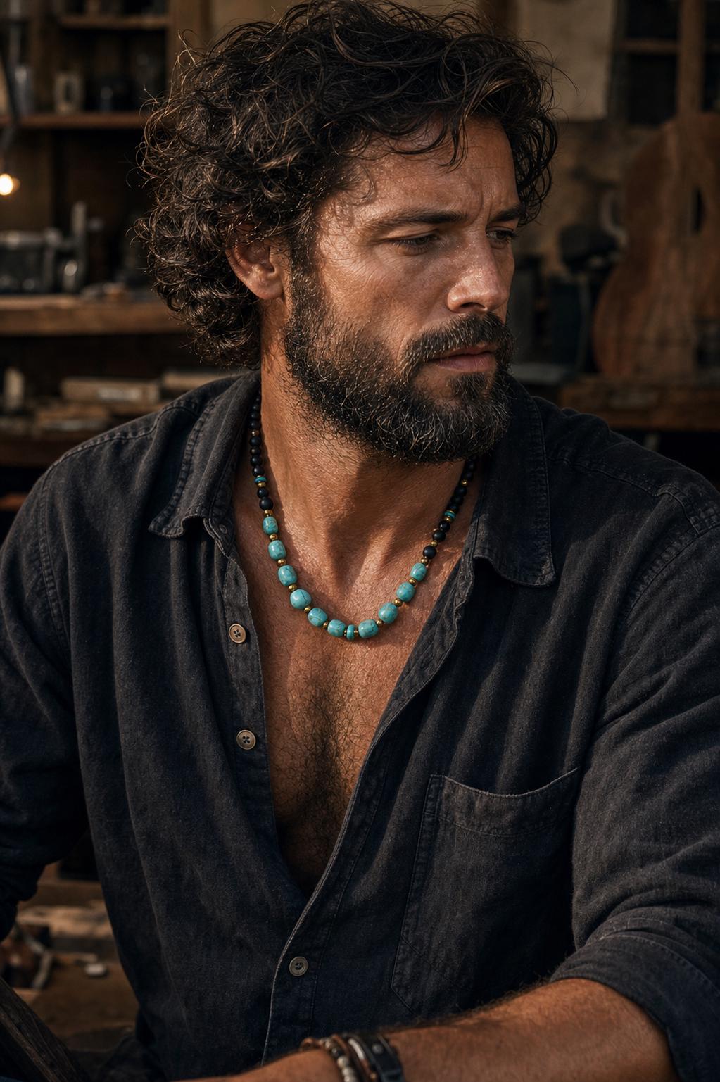 Turquoise-Style Nugget Bead Necklace
