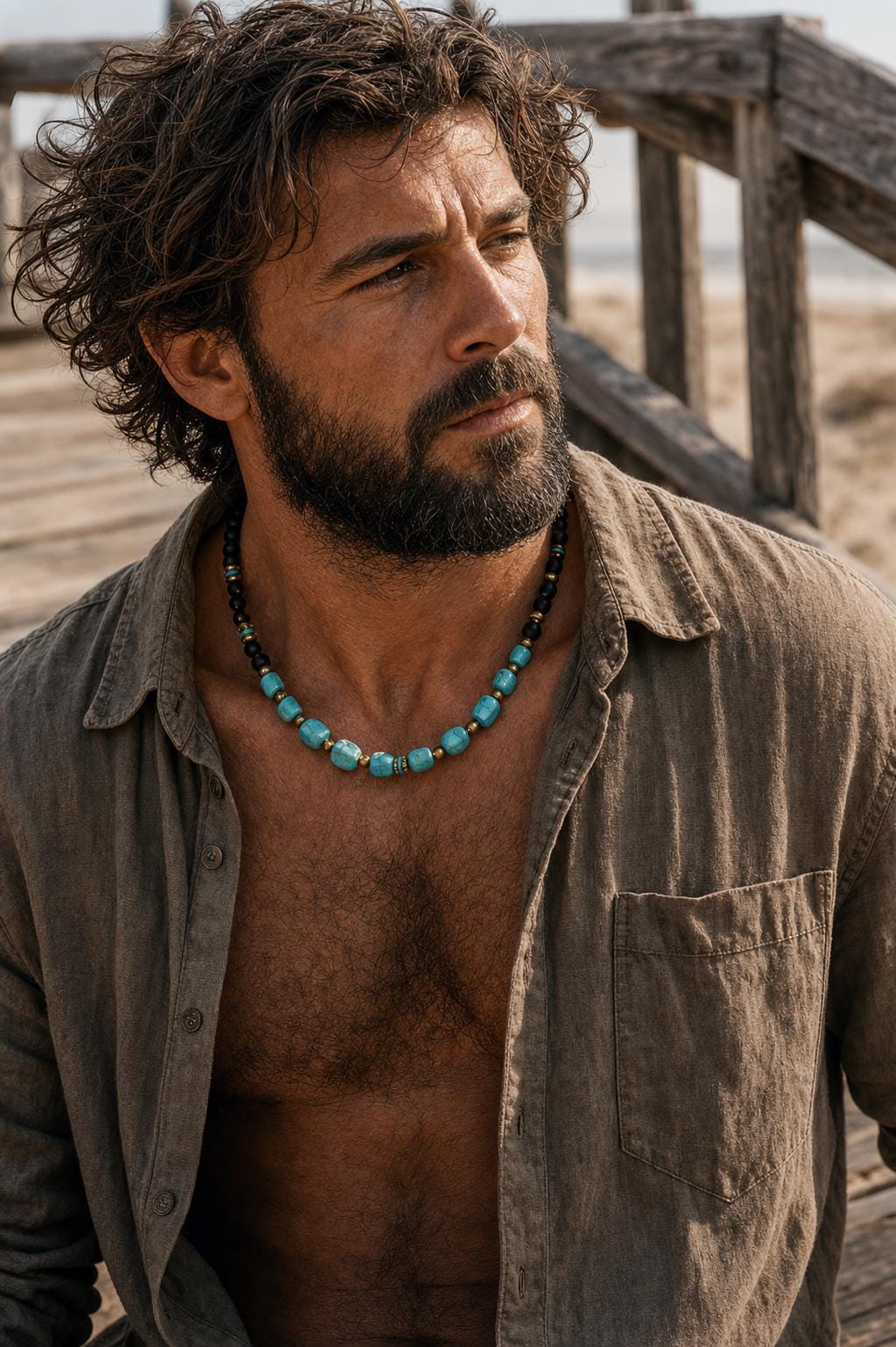 Turquoise-Style Nugget Bead Necklace
