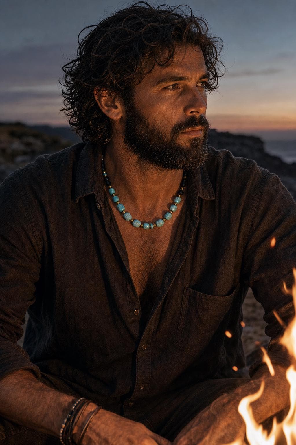 Turquoise-Style Nugget Bead Necklace