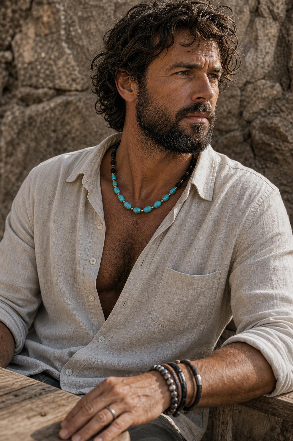 Turquoise-Style Nugget Bead Necklace