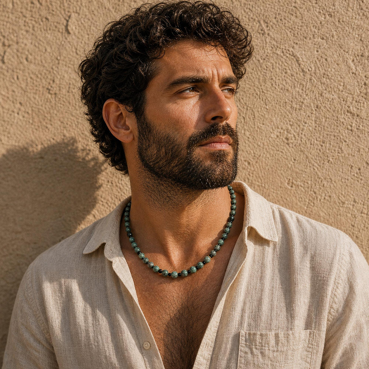 Green Turquoise-Style Bead Choker