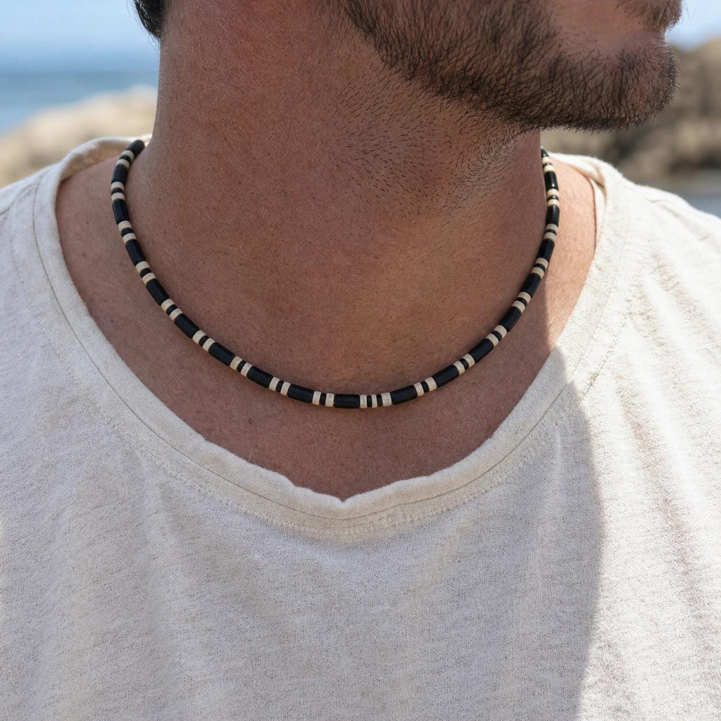 Matte Black Tube Bead Choker