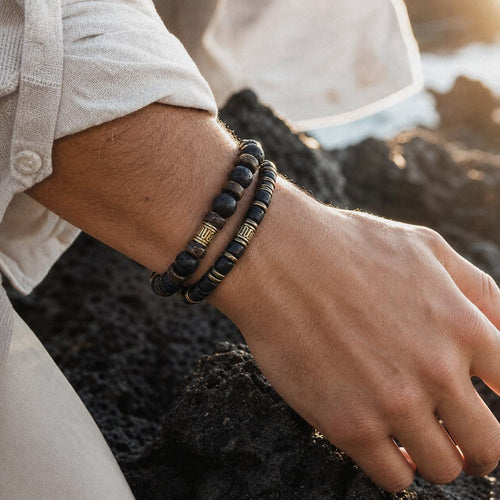 Black and Brown Coconut Shell Bracelet