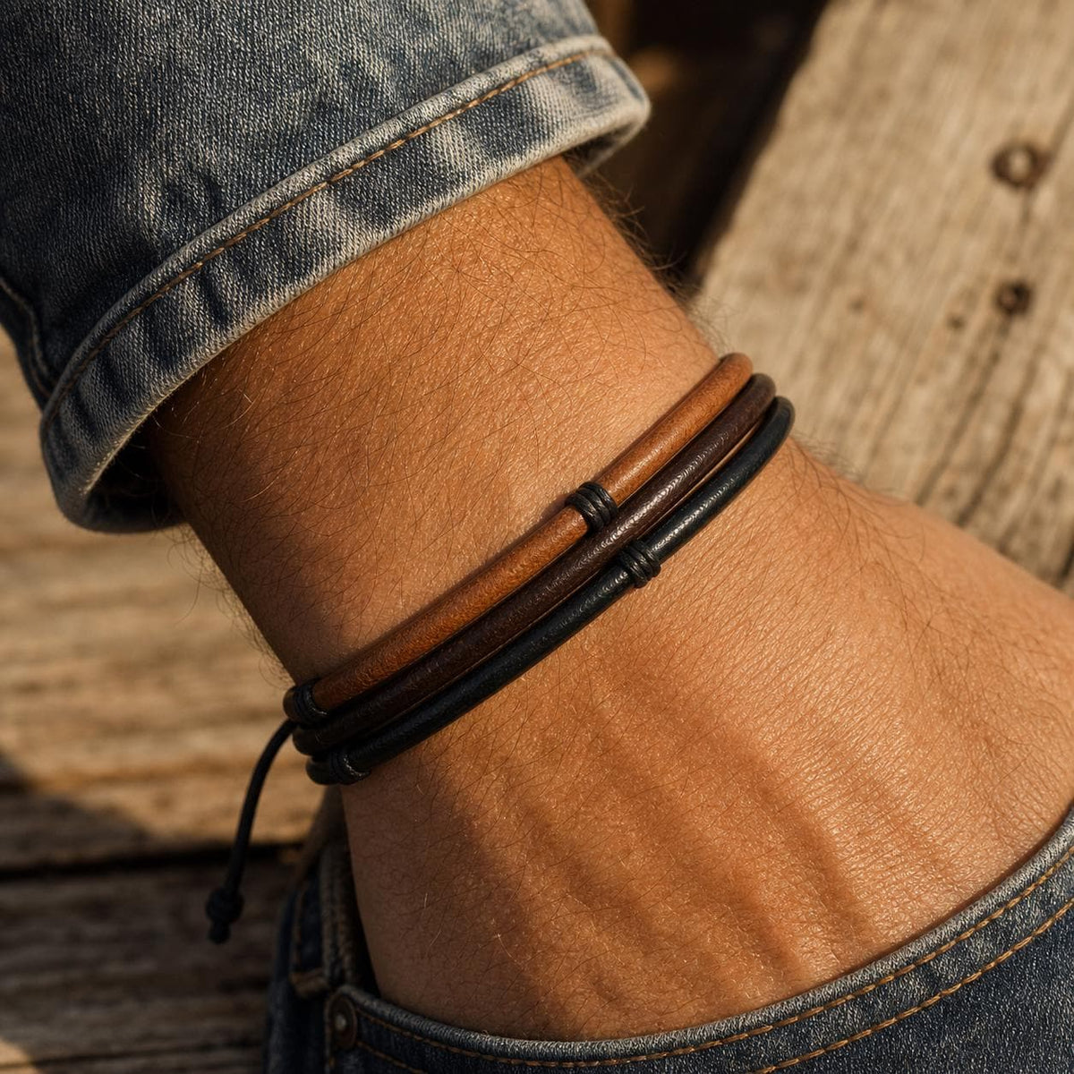 Rustic Adjustable Cord Bracelet