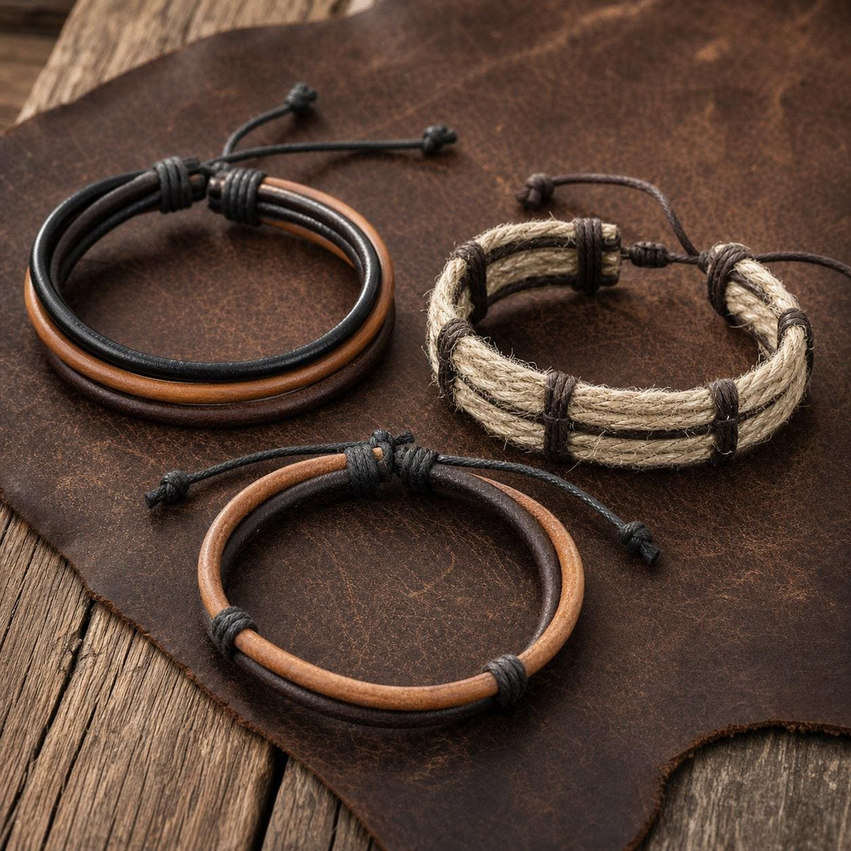 Rustic Adjustable Cord Bracelet