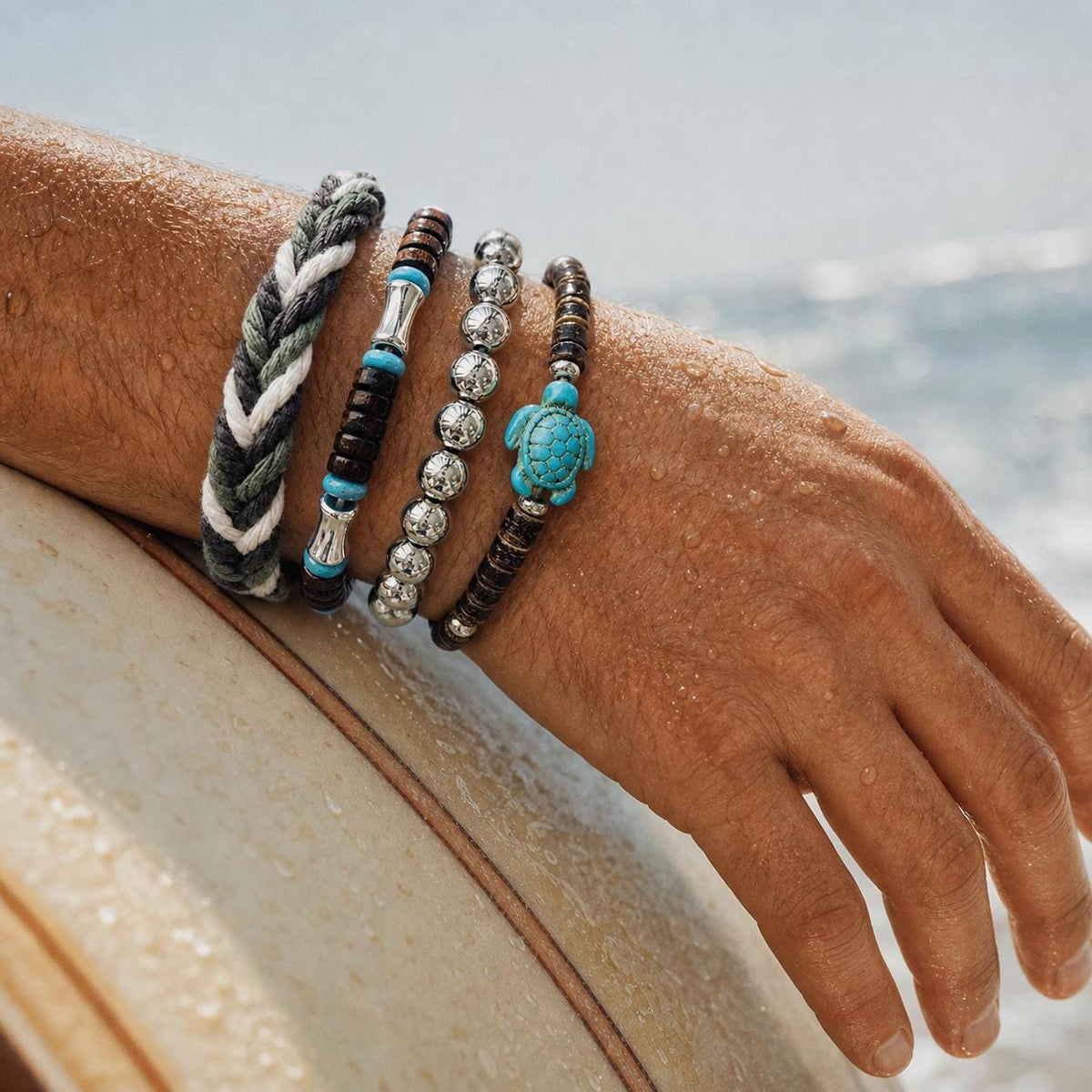 Turtle Bead Bracelet Stack