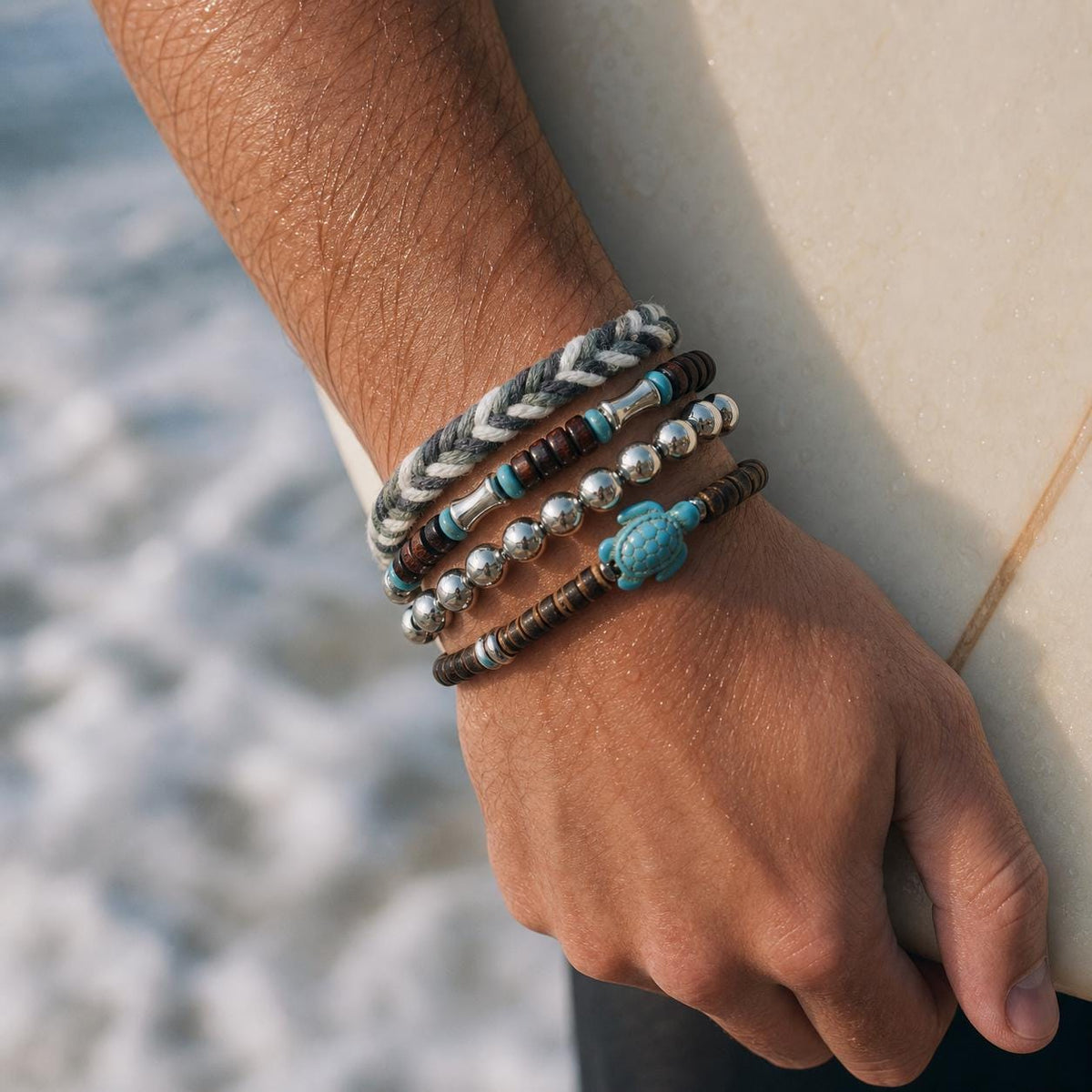 Turtle Bead Bracelet Stack