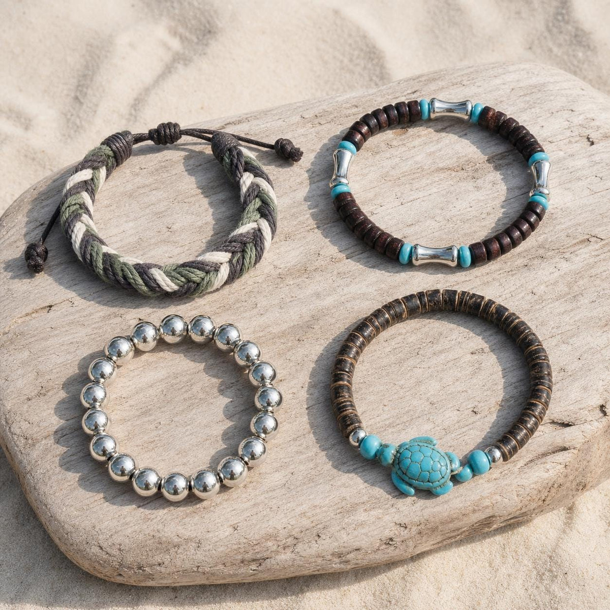 Turtle Bead Bracelet Stack