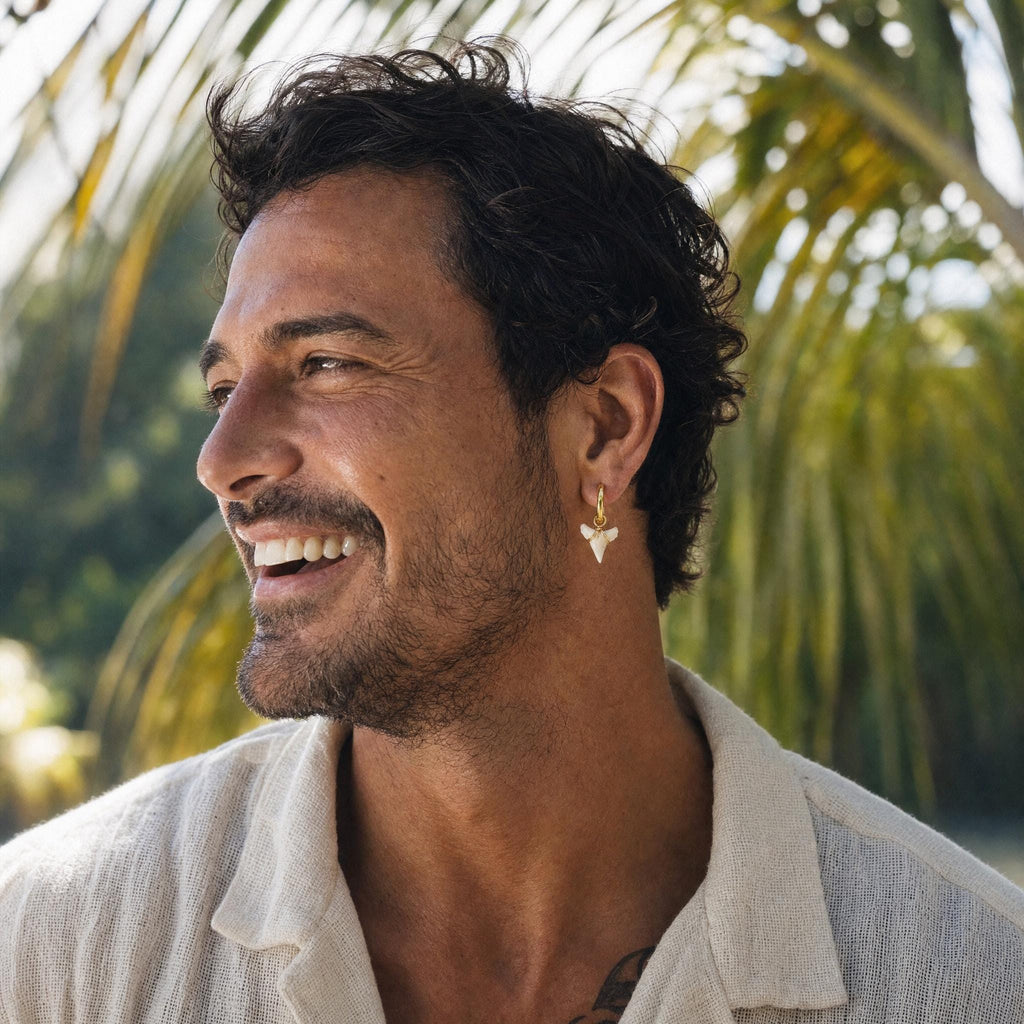 Real Shark Tooth Huggie Earrings