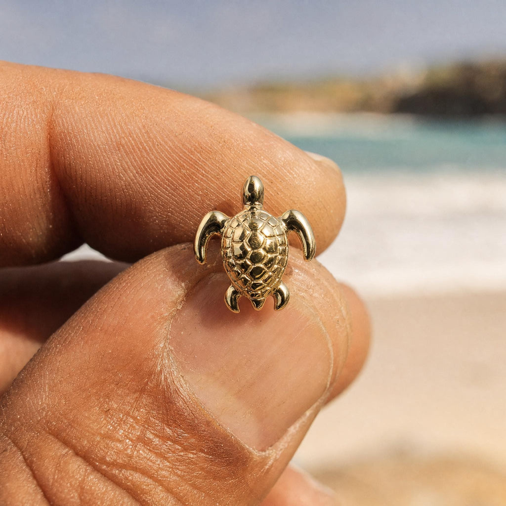 Sea Turtle Gold Stud Earrings