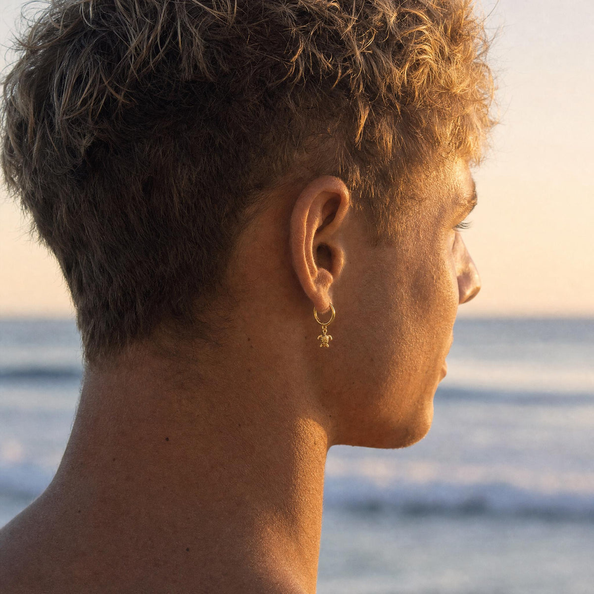 Sea Turtle Gold Vermeil Huggie Earrings
