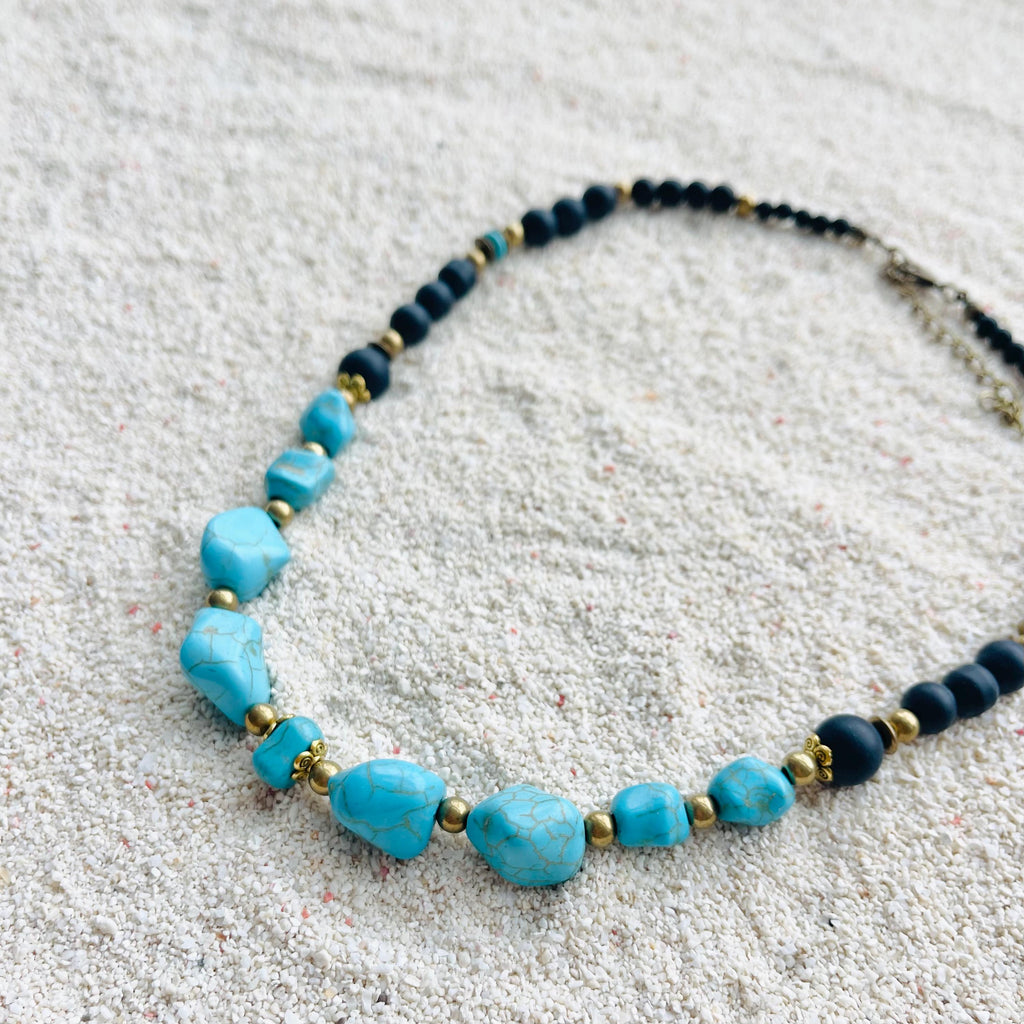Turquoise-Style Nugget Bead Necklace