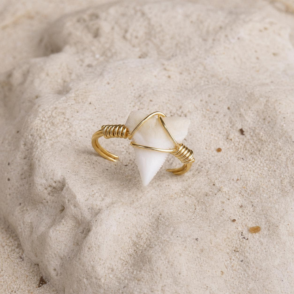 Wire-Wrapped Shark Tooth Ring