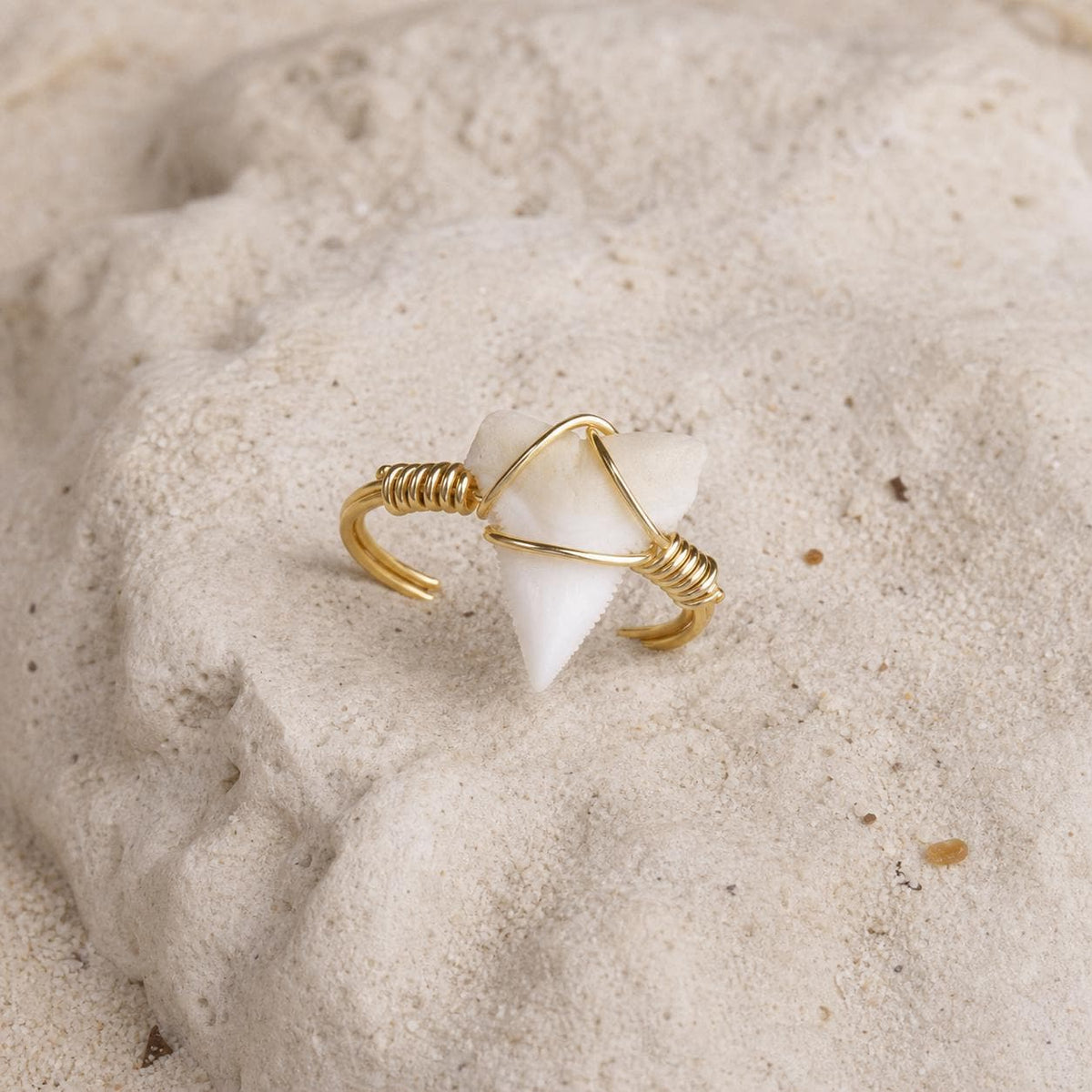 Wire-Wrapped Shark Tooth Ring