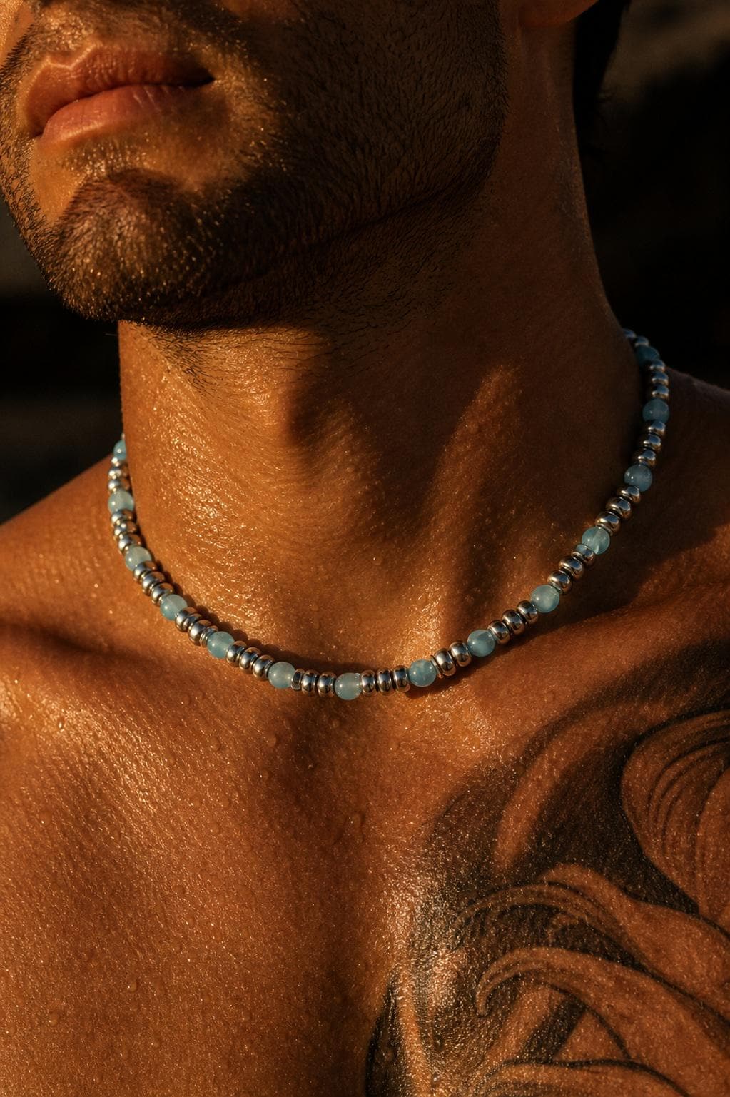 Cat Eye Glass Bead Necklace