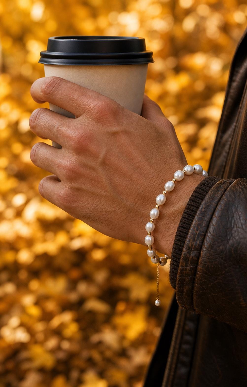 Freshwater Pearl and Gold Bead Bracelet