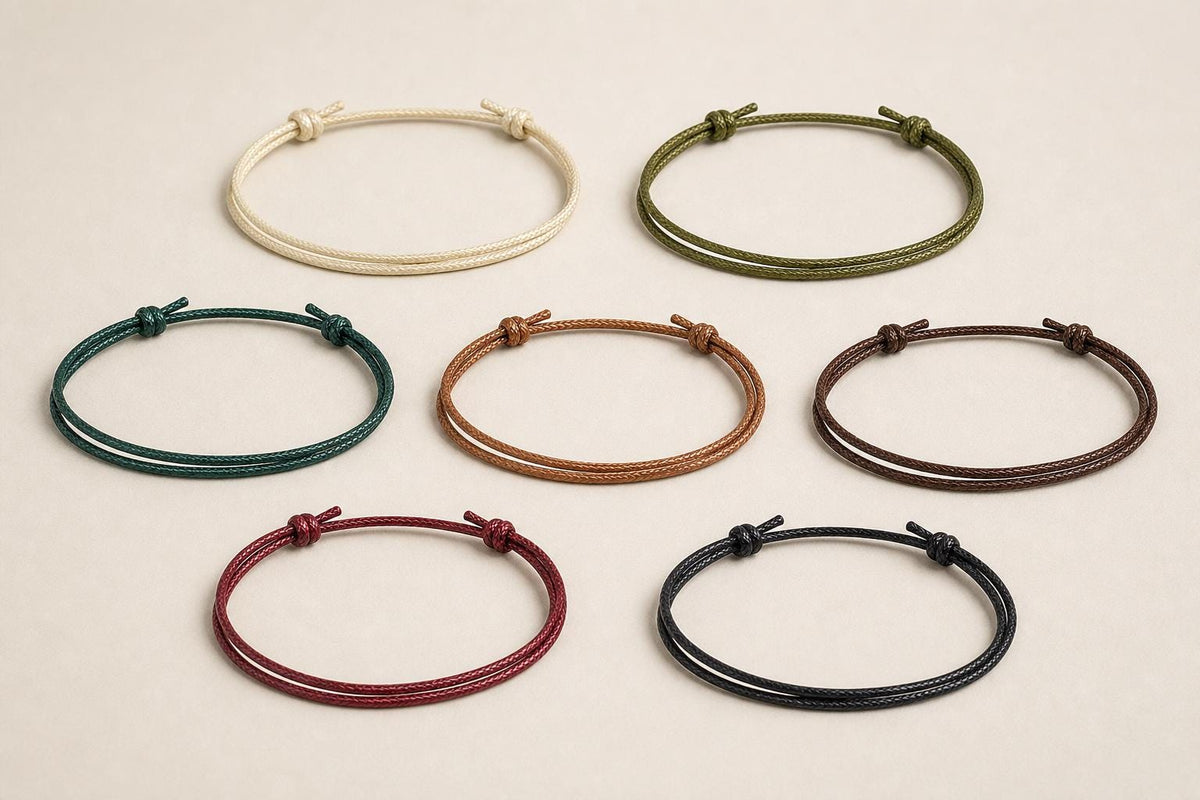 Braided Waxed Cord Bracelet