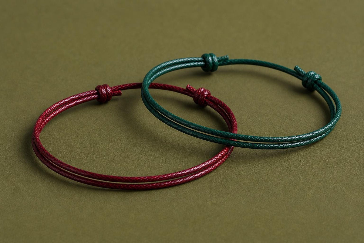 Braided Waxed Cord Bracelet