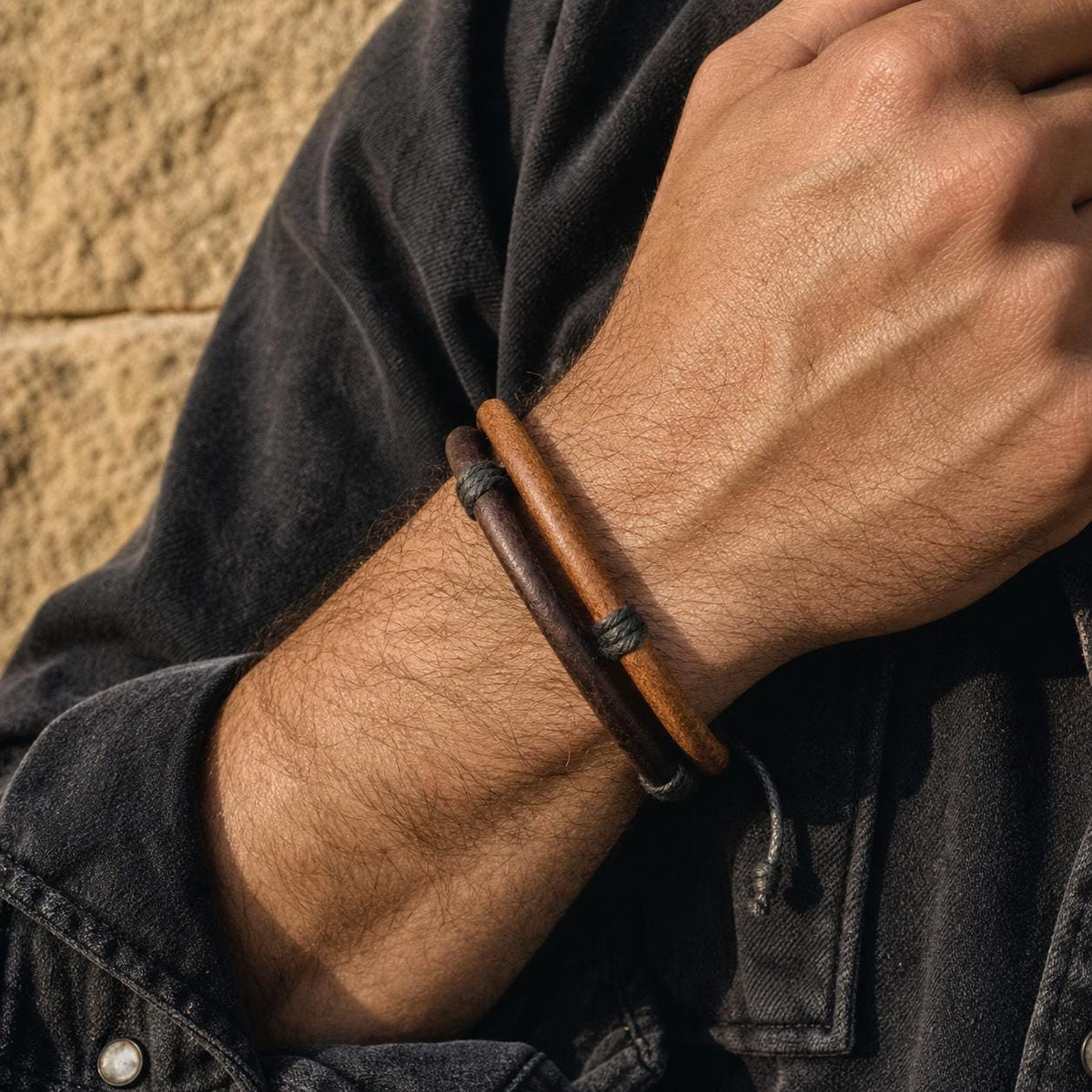 Rustic Adjustable Cord Bracelet