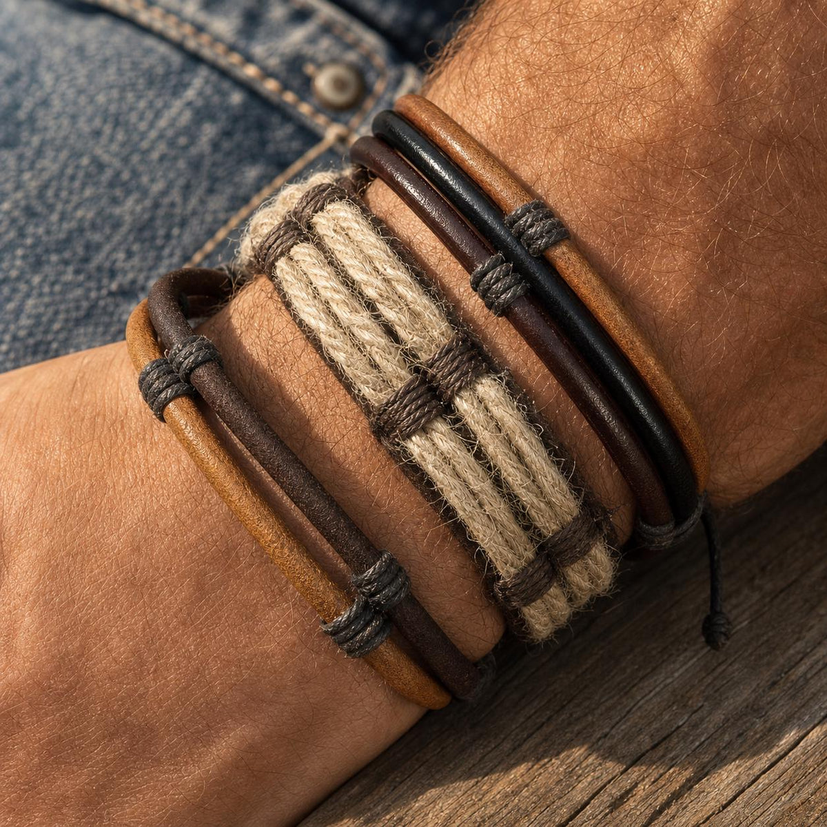 Rustic Adjustable Cord Bracelet