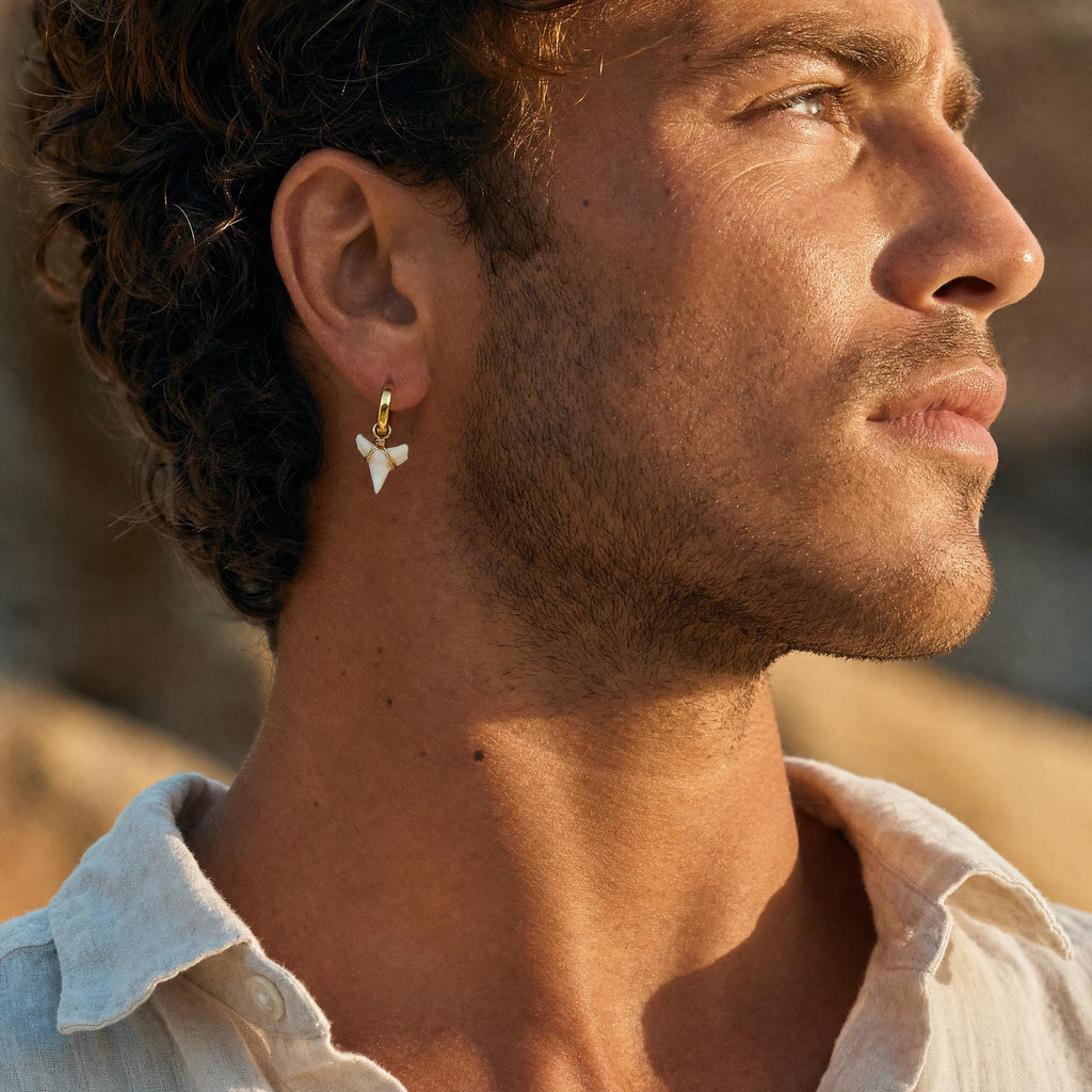 Real Shark Tooth Huggie Earrings
