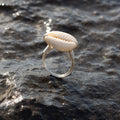 Wire-Wrapped Cowrie Shell Ring