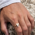 Wire-Wrapped Shark Tooth Ring