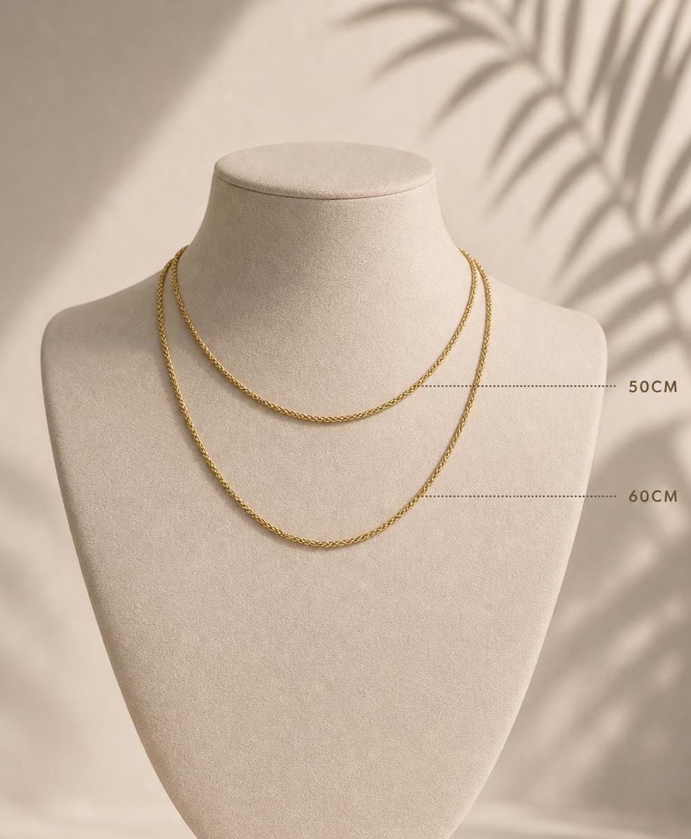 Gold Wheat Chain Necklace