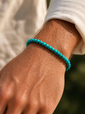 Turquoise-Color and Black Bead Bracelet Set