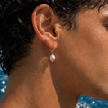 Baroque Pearl Gold C-Hoop Earring
