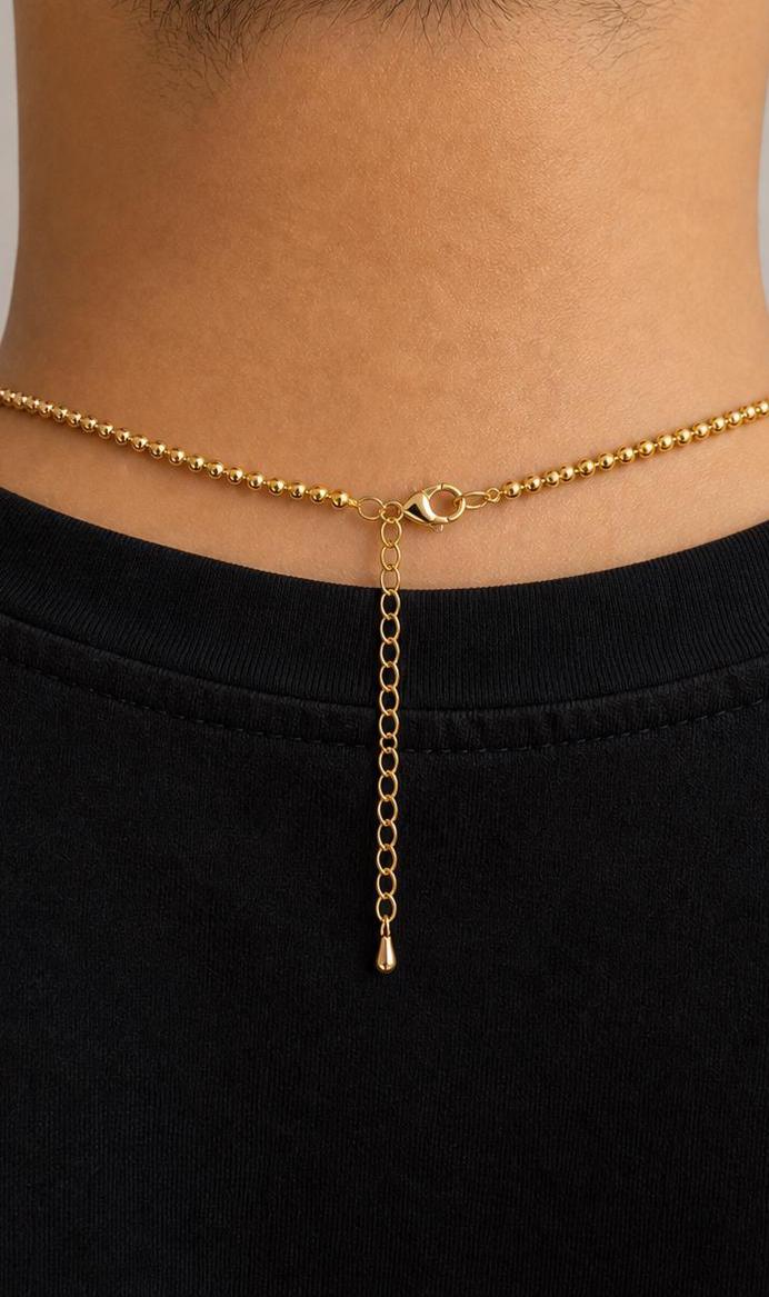 Gold Ball Bead Necklace
