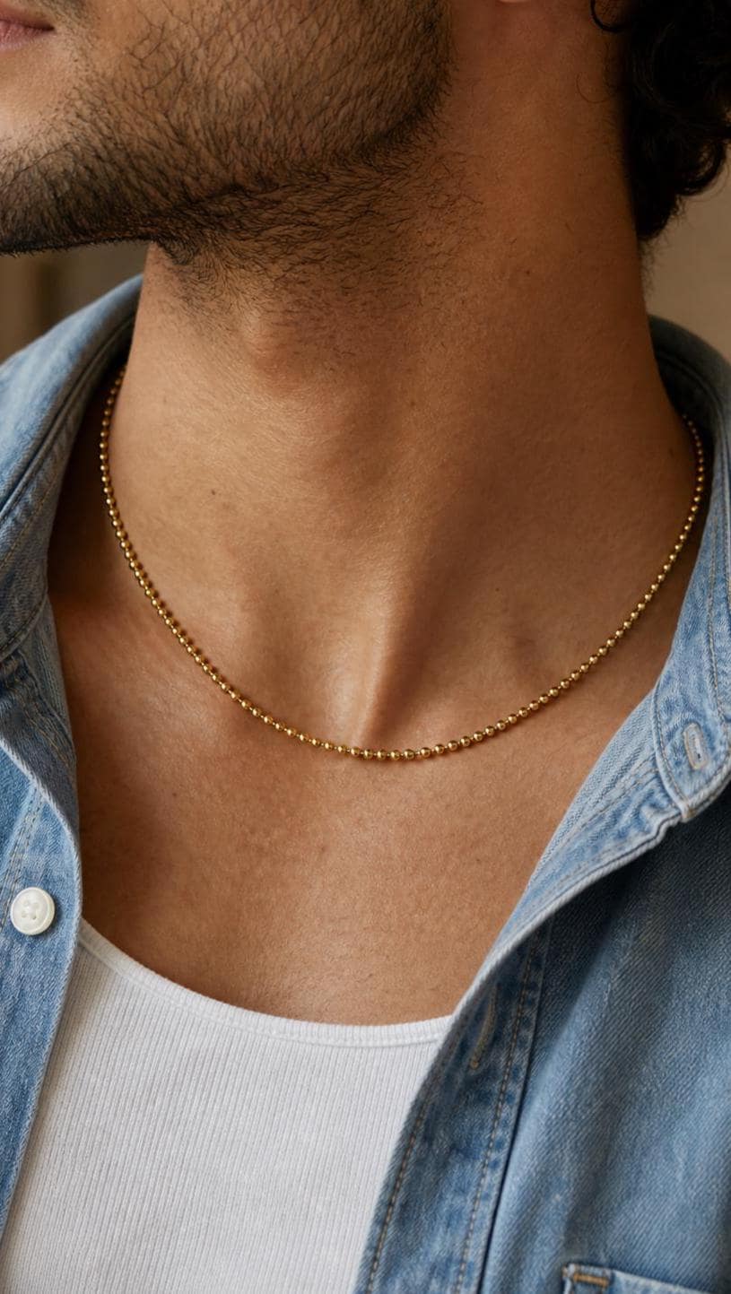 Gold Ball Bead Necklace