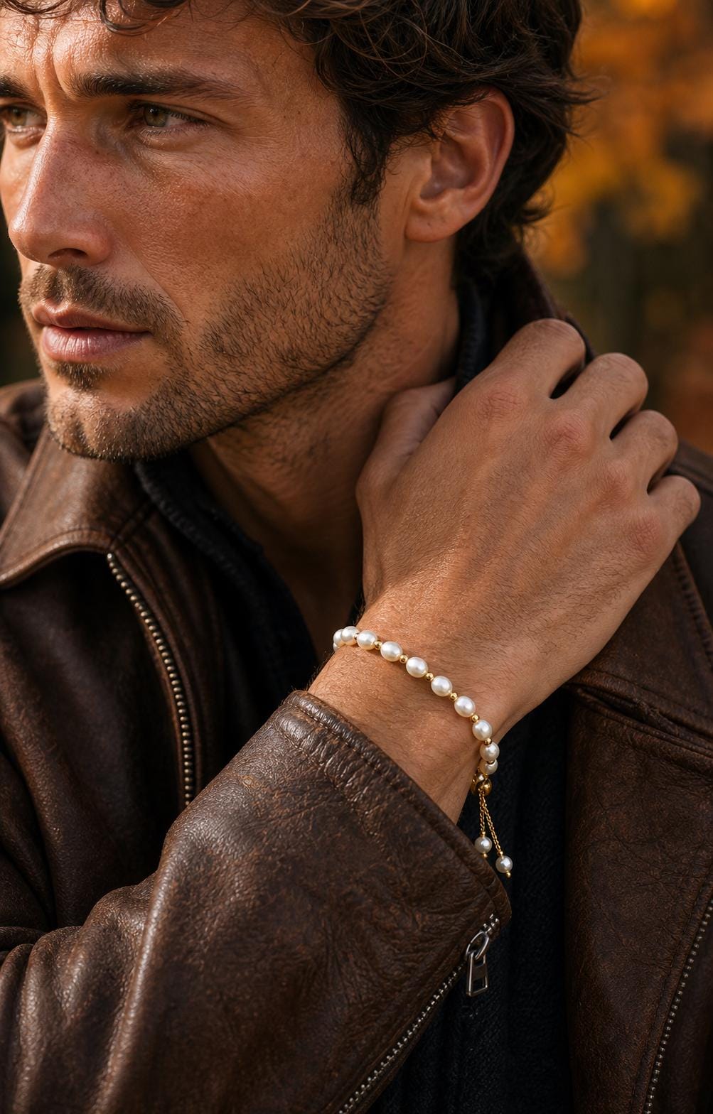 Freshwater Pearl and Gold Bead Bracelet