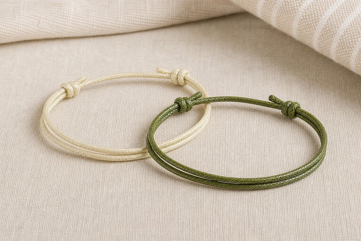 Braided Waxed Cord Bracelet
