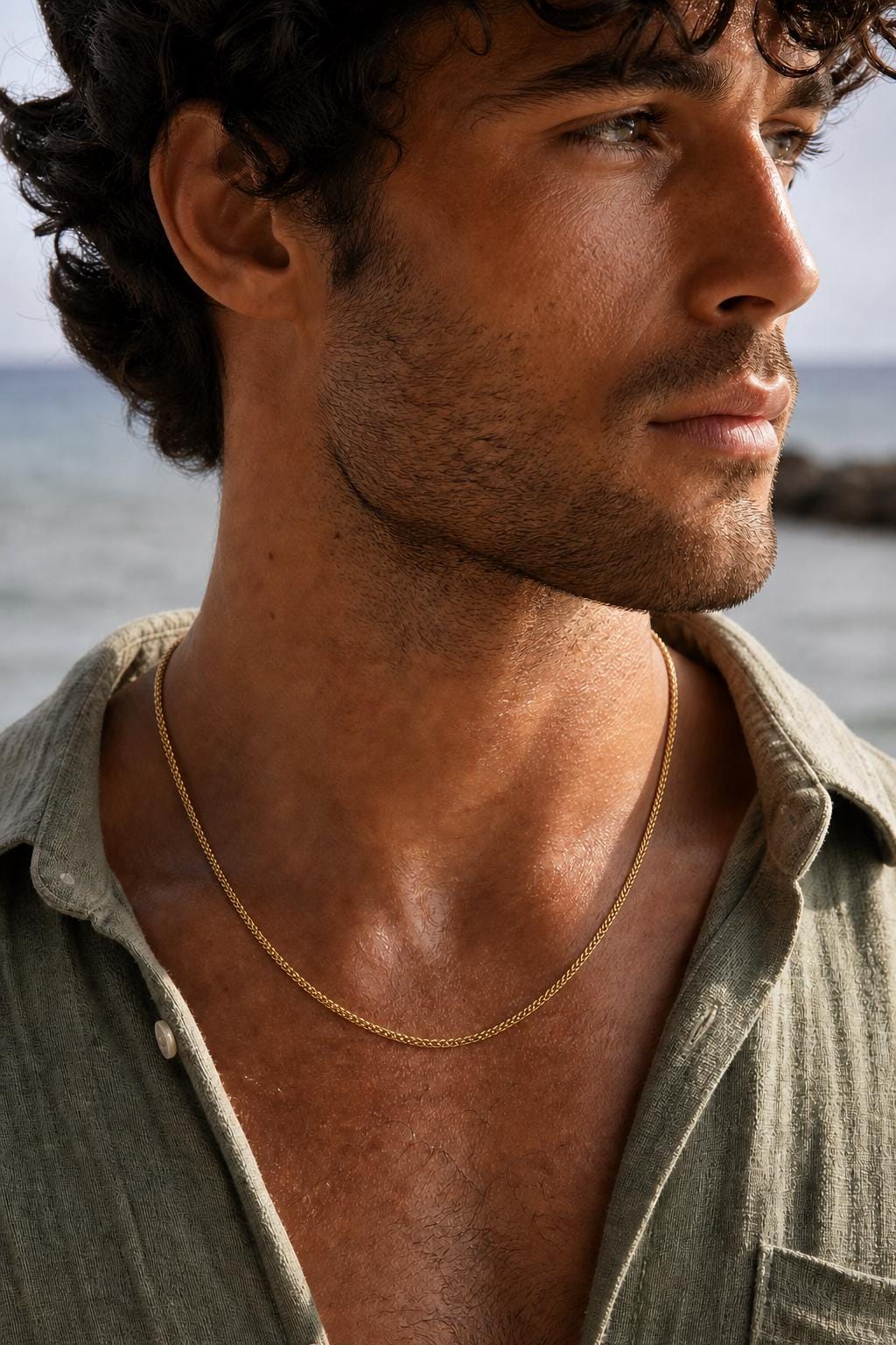 Gold Wheat Chain Necklace