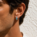 Turquoise-Color Leaf Huggie Earring