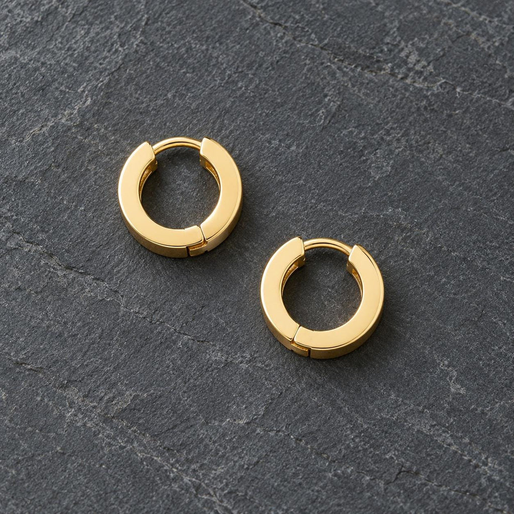 Thick Gold Huggie Hoop Earrings