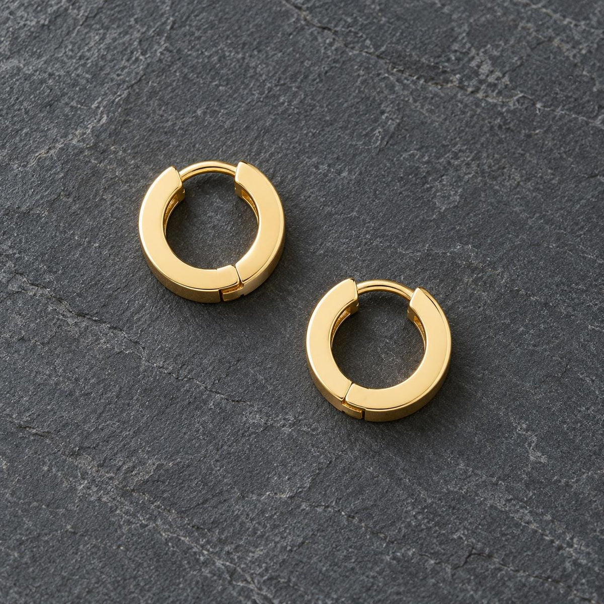 Thick Gold Huggie Hoop Earrings