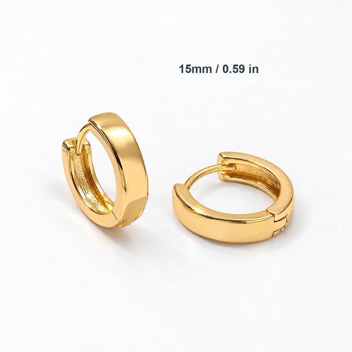 Thick Gold Huggie Hoop Earrings