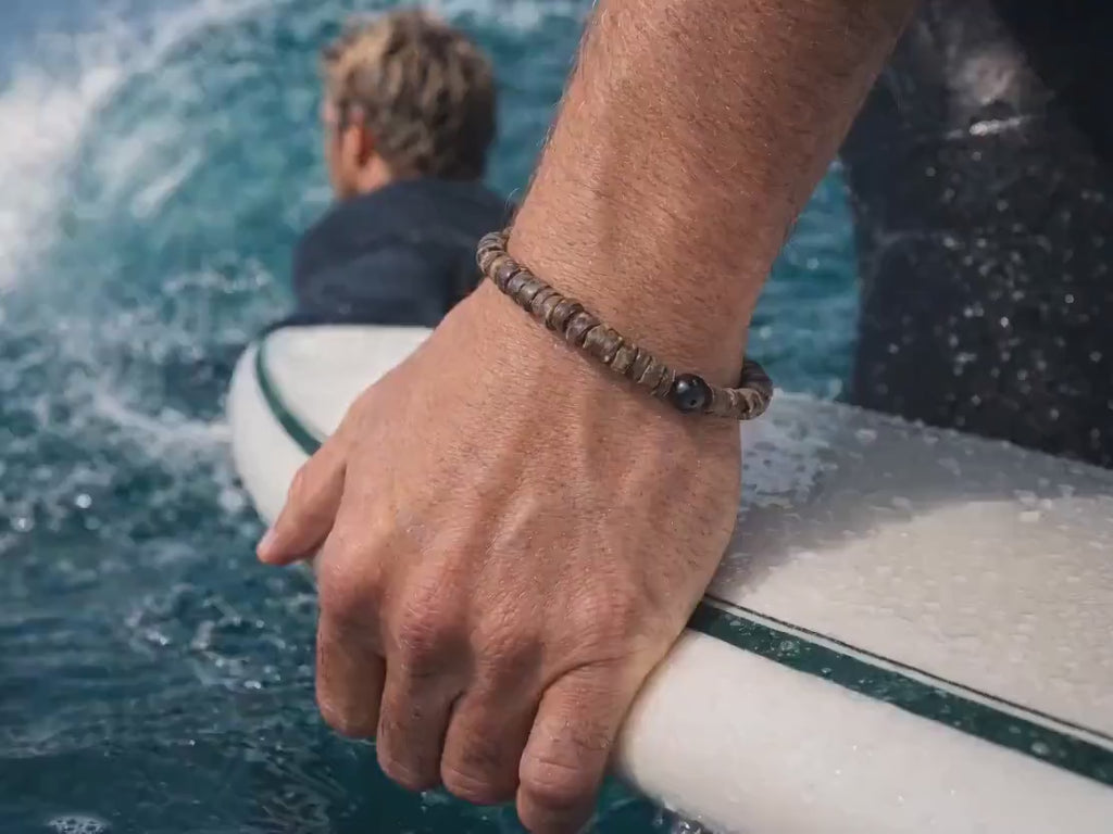 Coconut Shell and Lava Stone Bracelet video