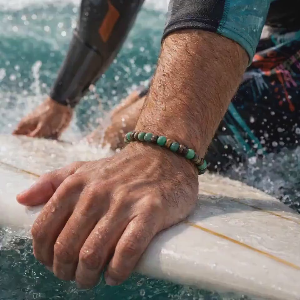 Green Aventurine and Coconut Shell Bracelet video